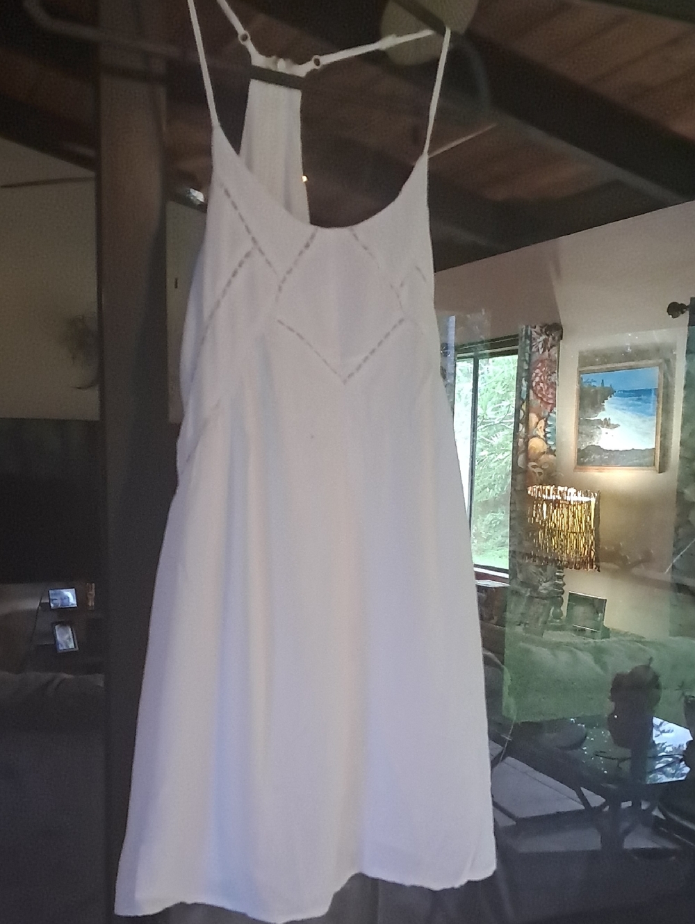 Lulu's White Eyelet Tiered Spaghetti Strap Dress
